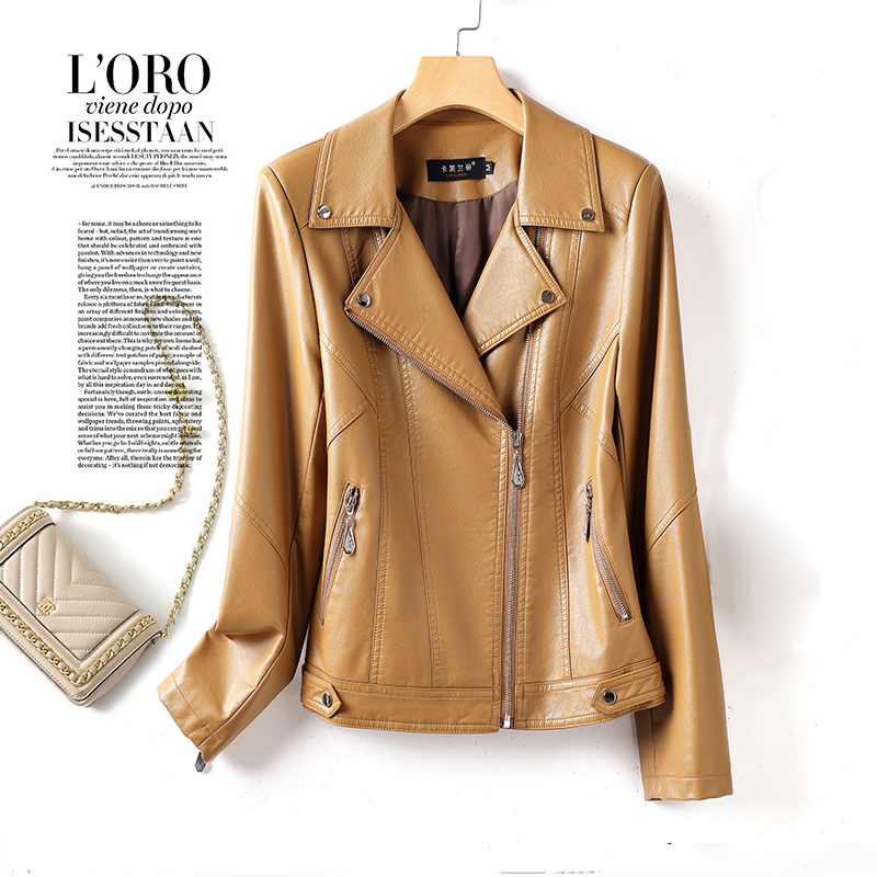 今年流行特惠2025春秋真皮皮衣女海宁绵羊皮机车服修身短款时尚