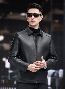 今年流行男2026海宁秋冬新款外套头层牛皮真皮皮衣翻领日常