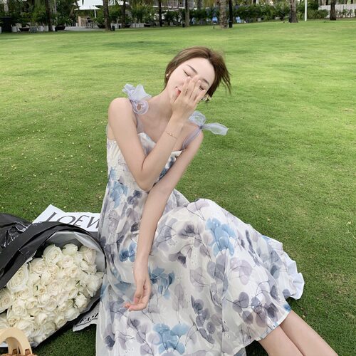 2022夏季新款法式复古初恋甜美