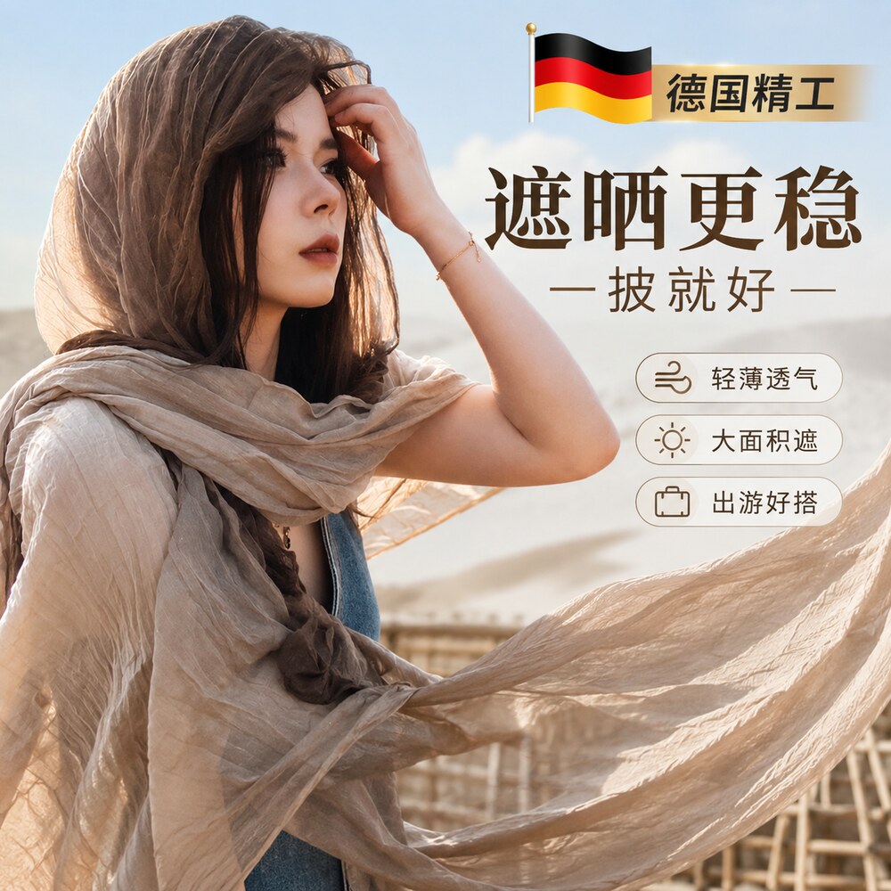 废土纱巾棉麻围巾女款夏