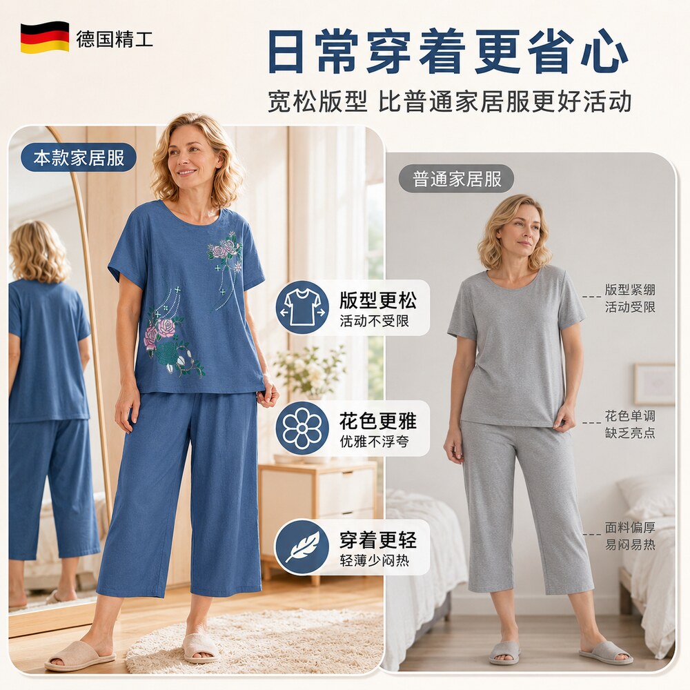 中老年女装户外春夏居家