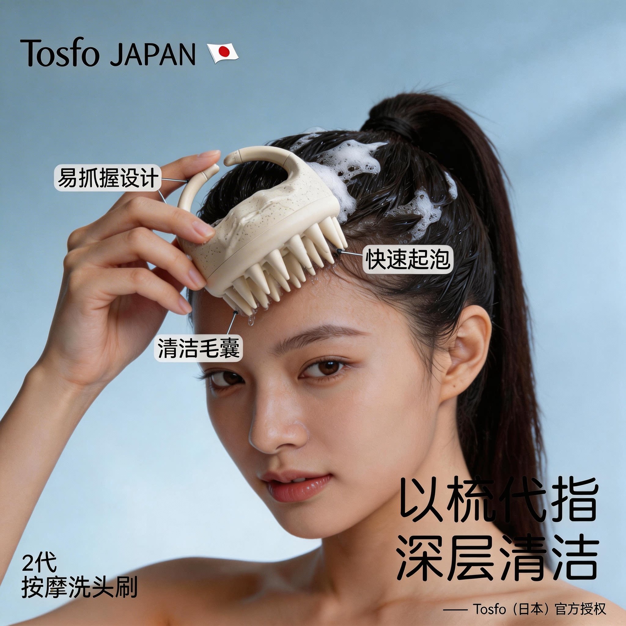 日本硅胶洗头刷2026新款头皮清洁梳 止痒按摩洗发神器不伤发神器