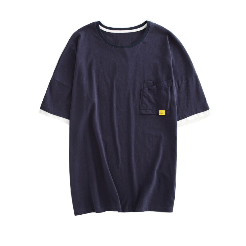 MOJIAO CAN BE WORN OUTSIDE MENS PAJAMAS SHORT-SLEEVED COTTON SUMMER THIN KOREAN VERSION OF LOOSE T-SHIRT TOPS LOUNGEWEAR