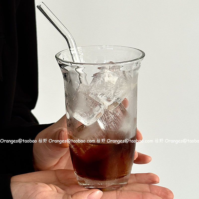 透明简约玻璃喝水杯冰拿铁咖啡杯