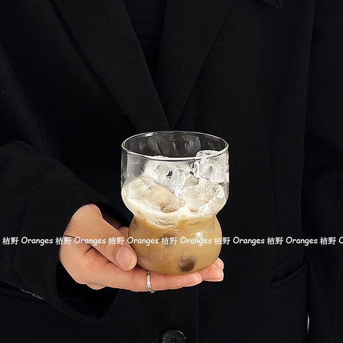 敲Q可爱胖墩玻璃杯子耐高温水杯