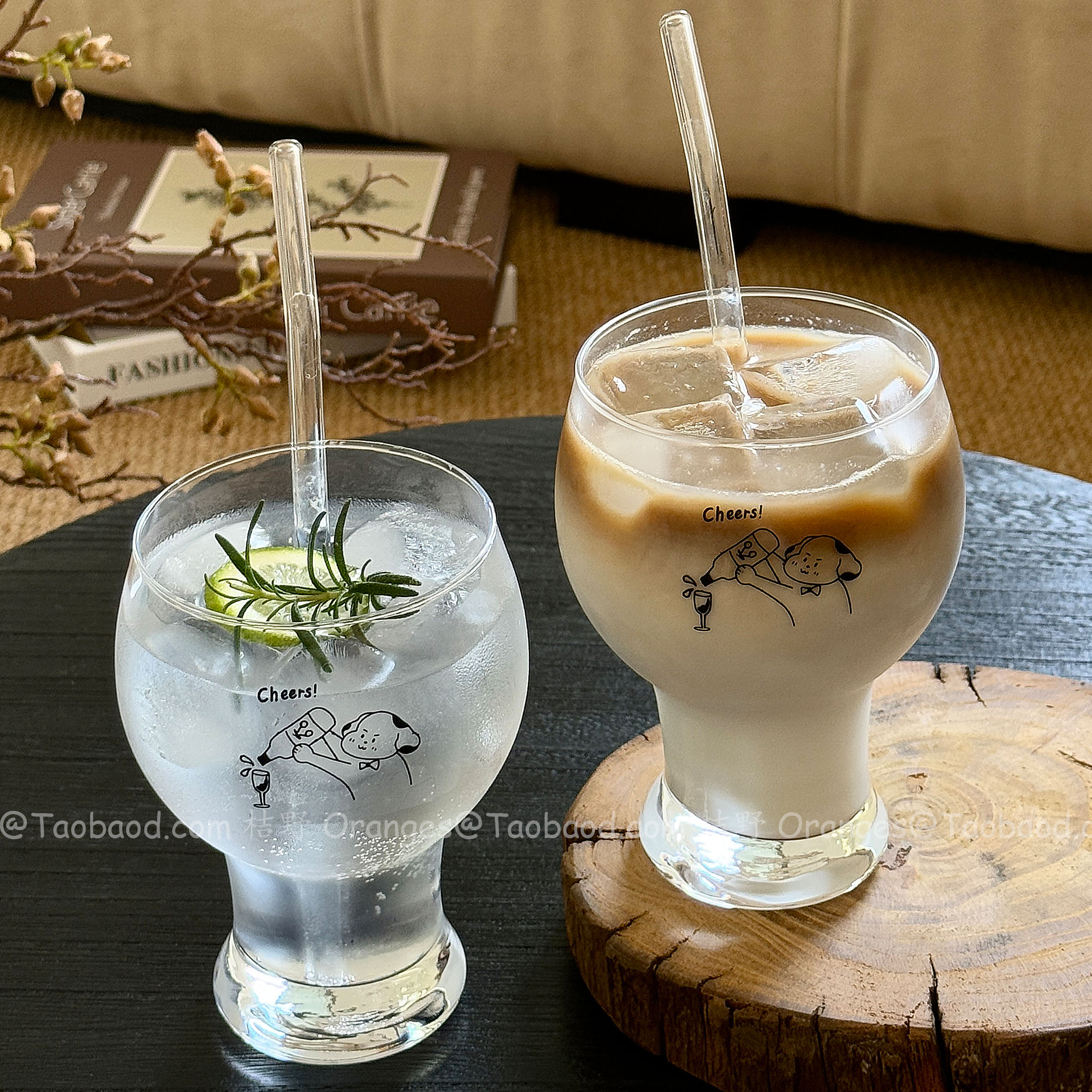 倒酒修狗卡通大容量玻璃杯