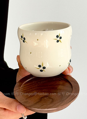 Oranges复古浮雕葡萄陶瓷手握杯水杯咖啡杯拉花拿铁杯子小众礼物