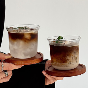 Oranges复古宽口透明玻璃杯耐热拿铁杯冷萃杯冰美式咖啡杯饮品杯
