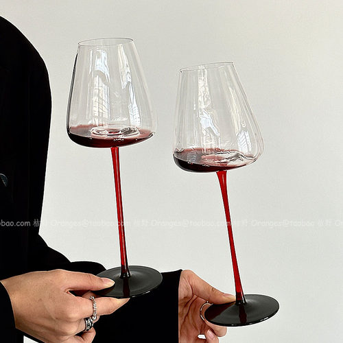 轻奢高档红领结红酒杯葡萄酒杯