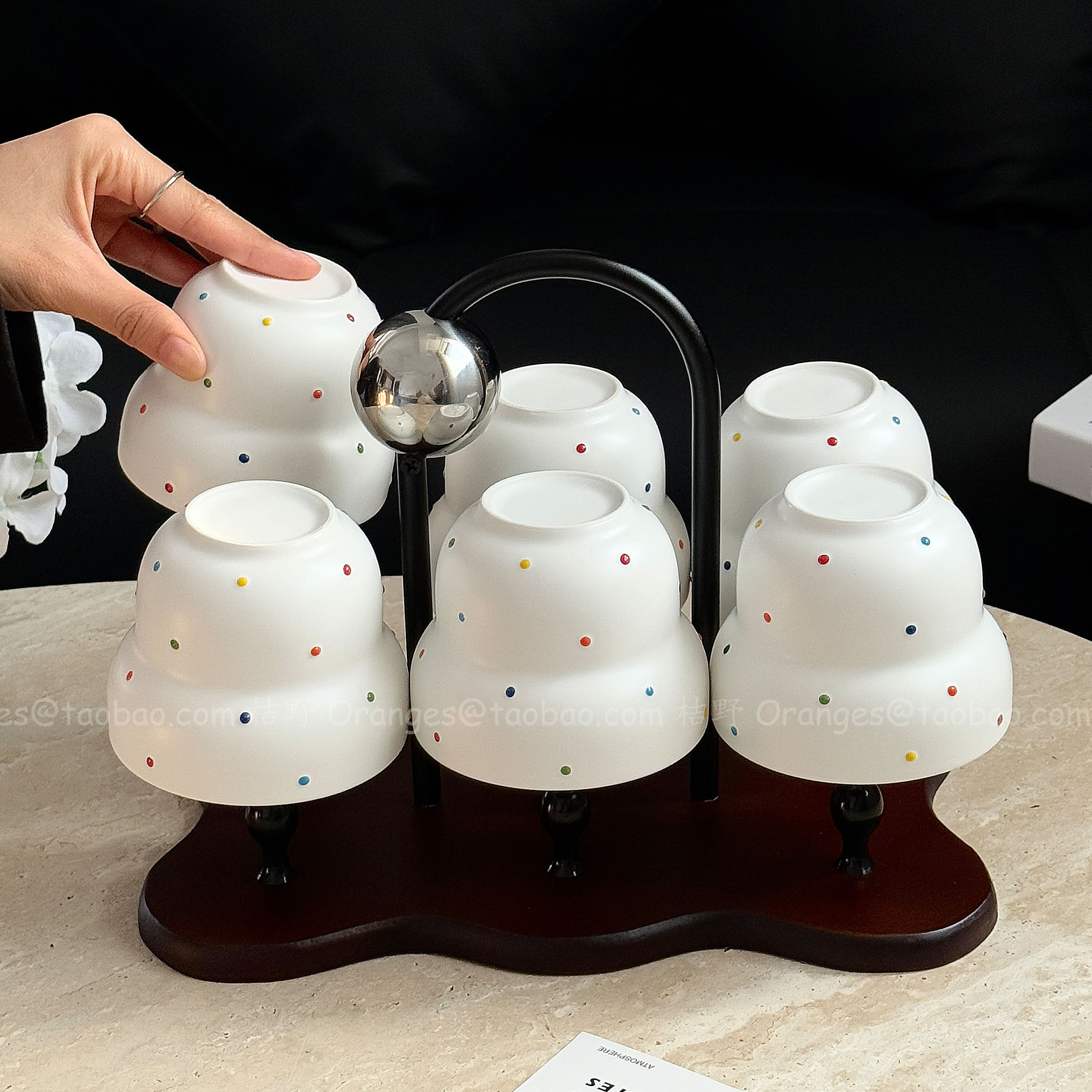 高级感浮雕糖豆水具套装客厅家用待客水杯茶杯陶瓷咖啡杯乔迁礼物