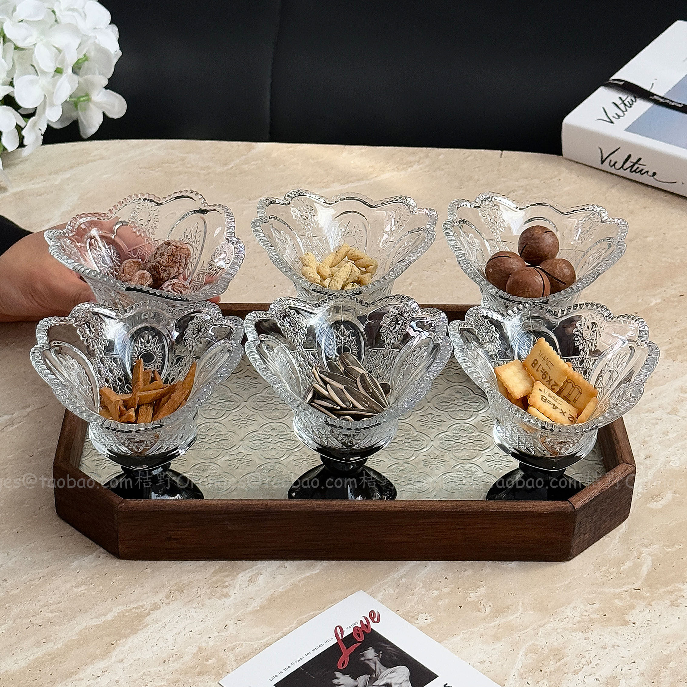 复古浮雕干果盘套装中式茶点盘高级感家用客厅零食糖果小吃托盘子,餐饮具,果盆/果盘/果篮,淘宝优惠券,粉丝福利购,淘宝优惠卷