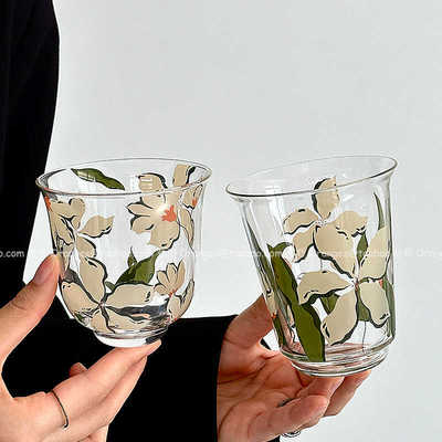 夏日原野南栀玻璃高颜值家用水杯