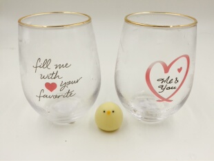 现货 日本 FrancFranc 字母玻璃杯 水杯 爱心变色杯