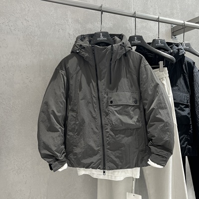 实体同款工装连帽90白鸭绒羽绒服