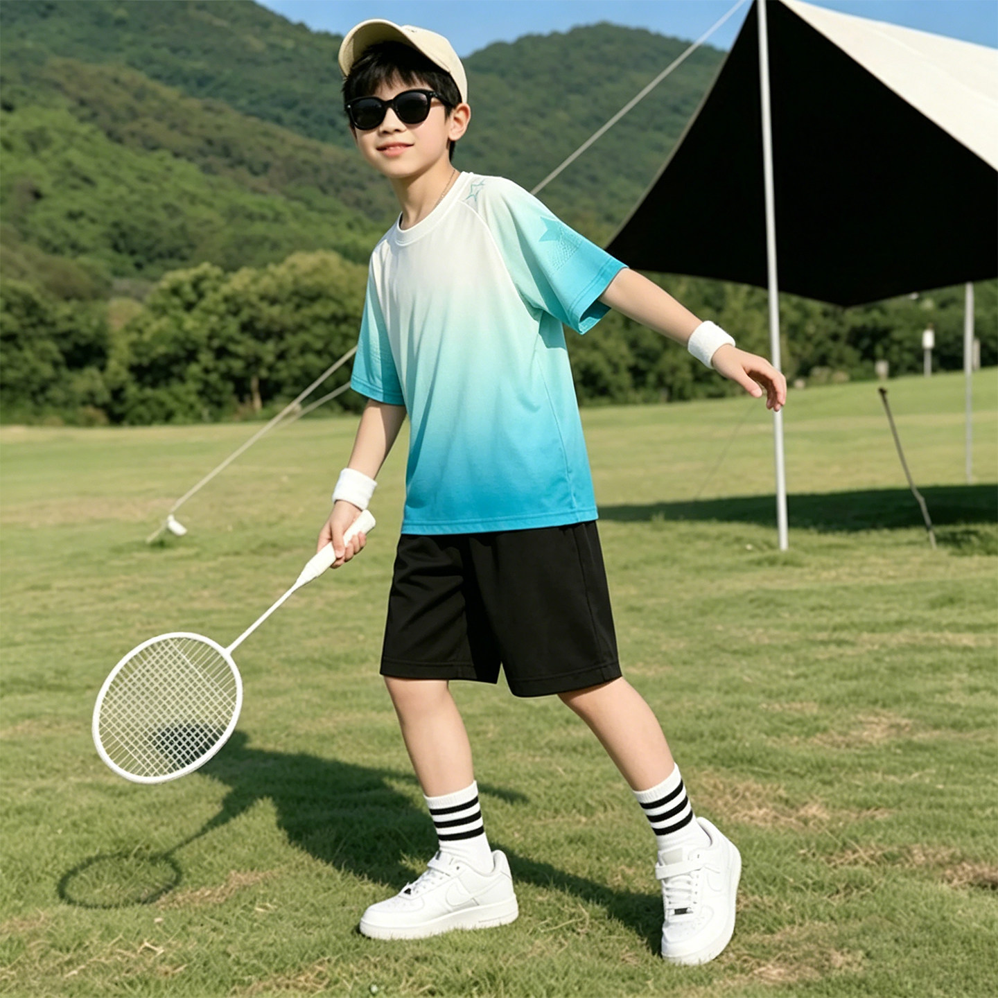 男童夏装运动套装洋气速干两件套