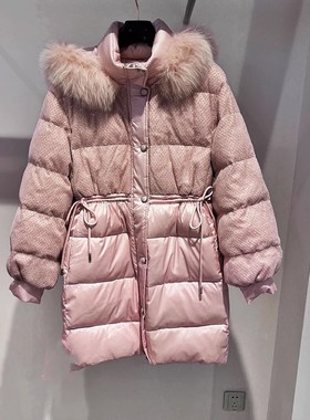 现货速发2022年冬款珠片绣长款羽绒服CWC4333678