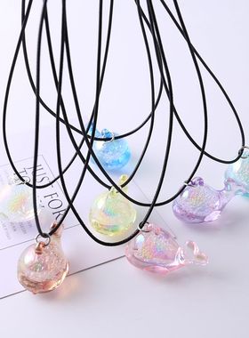 男女亚克力塑料吊坠饰品配件项链