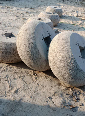 厂家供应青石柱墩石柱础柱顶石寺庙园林仿古柱基柱脚石剁斧面石鼓