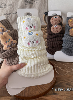 女童卡通袜套春秋中筒袜堆堆袜洛丽塔卡通可爱儿童秋冬护腿长筒袜