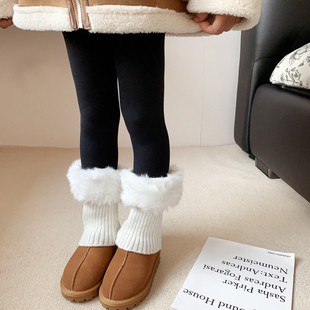 女童秋冬韩版加厚保暖毛毛袜套短款腿套堆堆袜儿童小腿袜翻口靴套