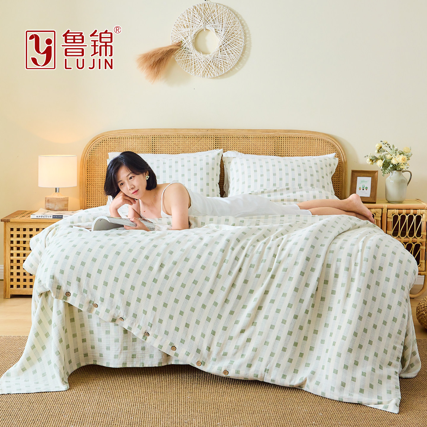 鲁锦老粗布纯棉四件套全棉床单被套枕套婴幼儿贴身级双层织lujin,床上用品,床品套件/四件套/多件套,淘宝优惠券,粉丝福利购,淘宝优惠卷