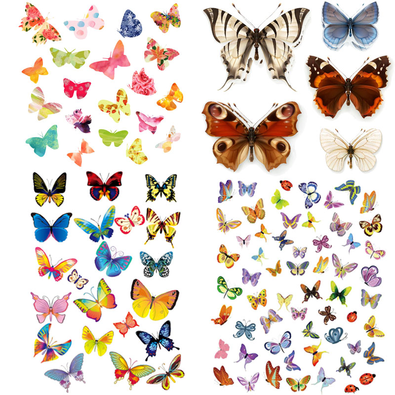 DIY蝴蝶图案烫画贴柯式烫画A级过粉butterfly stickers 满包邮