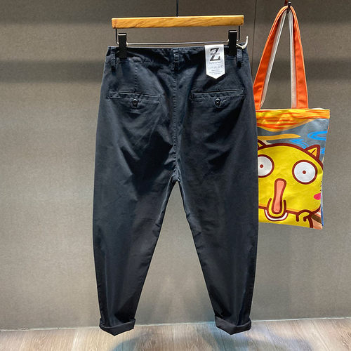 裤子2025新款纯棉弹力大码潮牌黑色工装休闲裤男春秋款宽松直筒裤