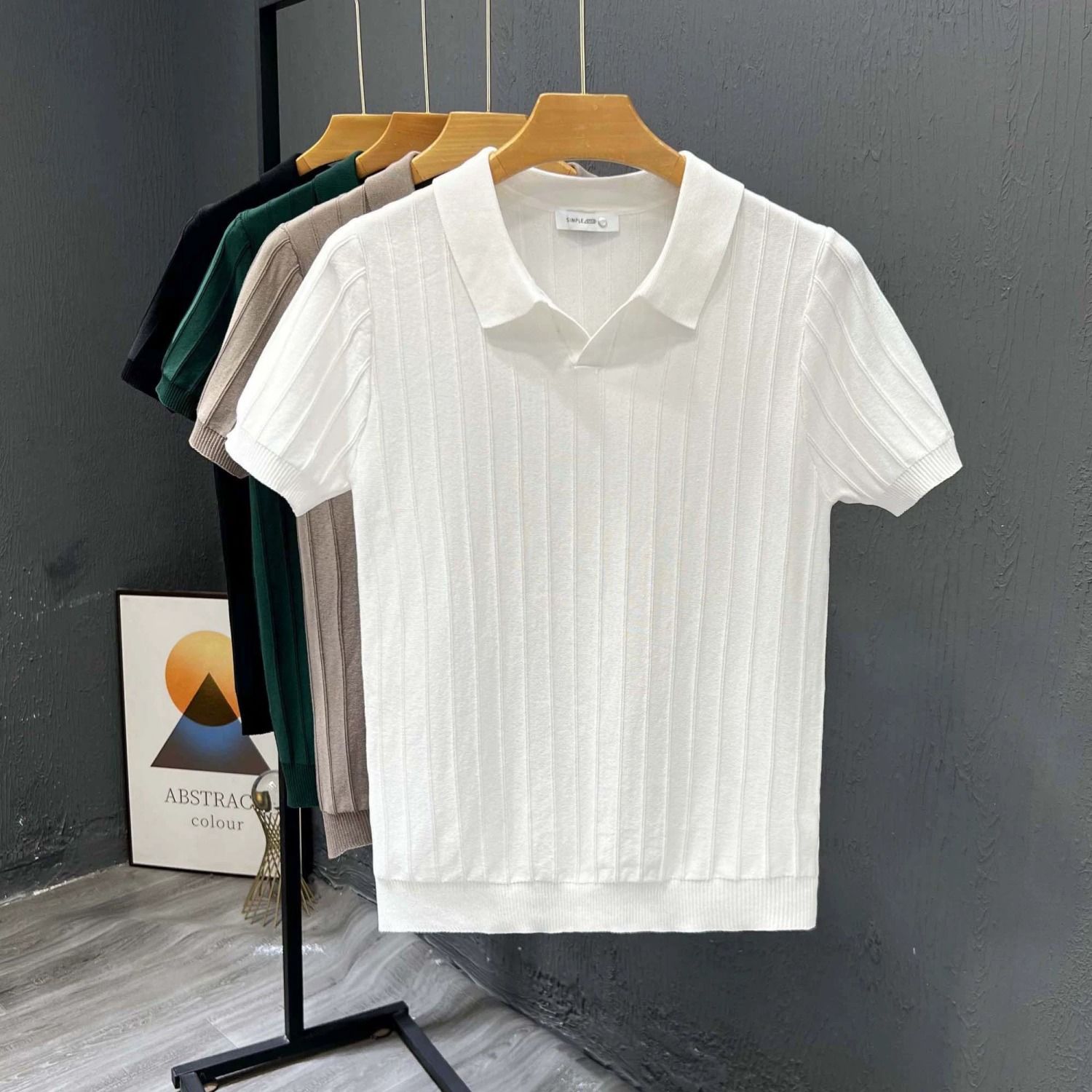 男士潮牌短袖毛衣T恤夏季休闲