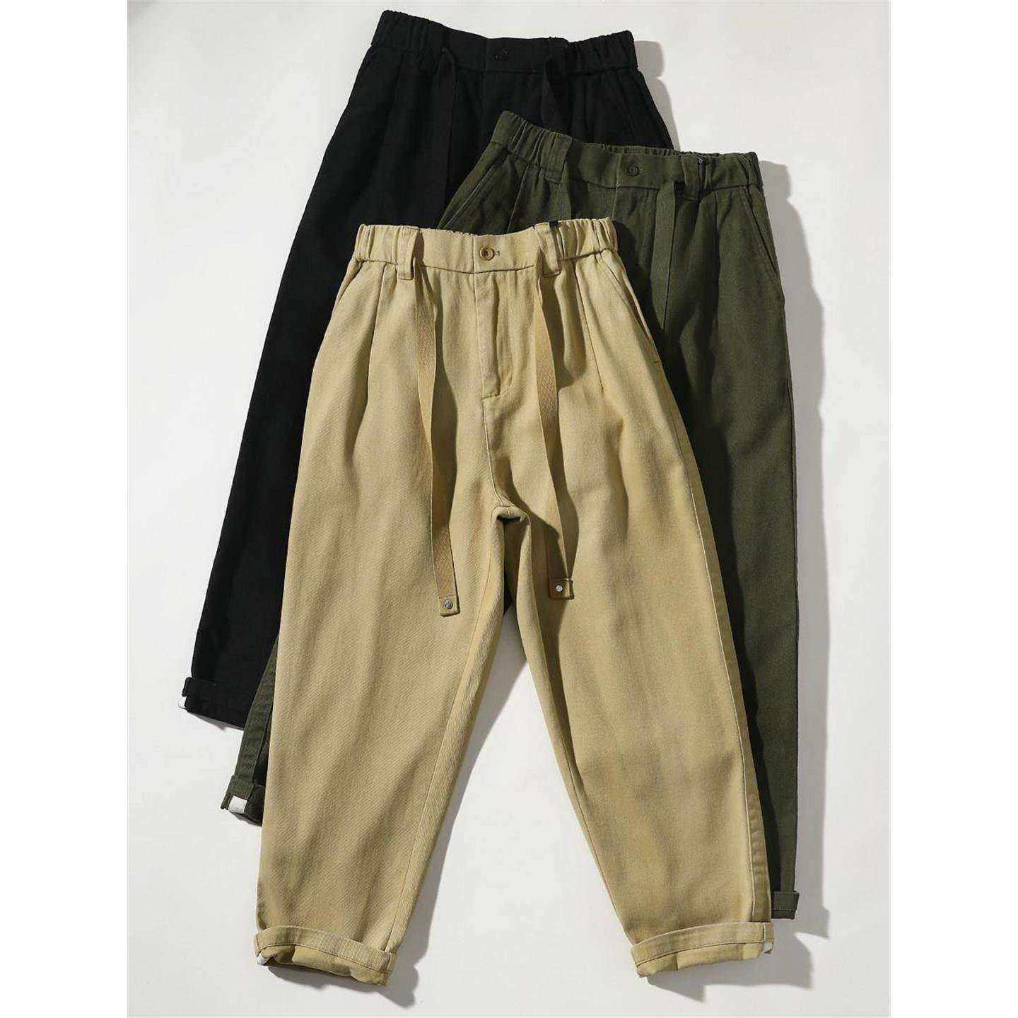 春季男士美式复古纯棉哈伦工装裤