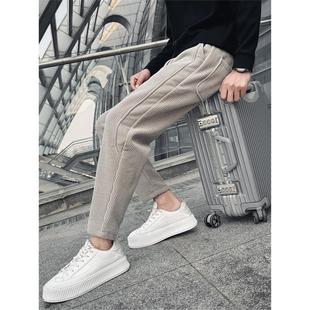 休闲裤 灯芯绒裤 九分运动裤 2025新款 子潮 子男秋冬加绒痞帅哈伦男裤