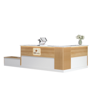 奶茶店吧台收银台前台接待台店铺小型服装店便利店简约现代柜台