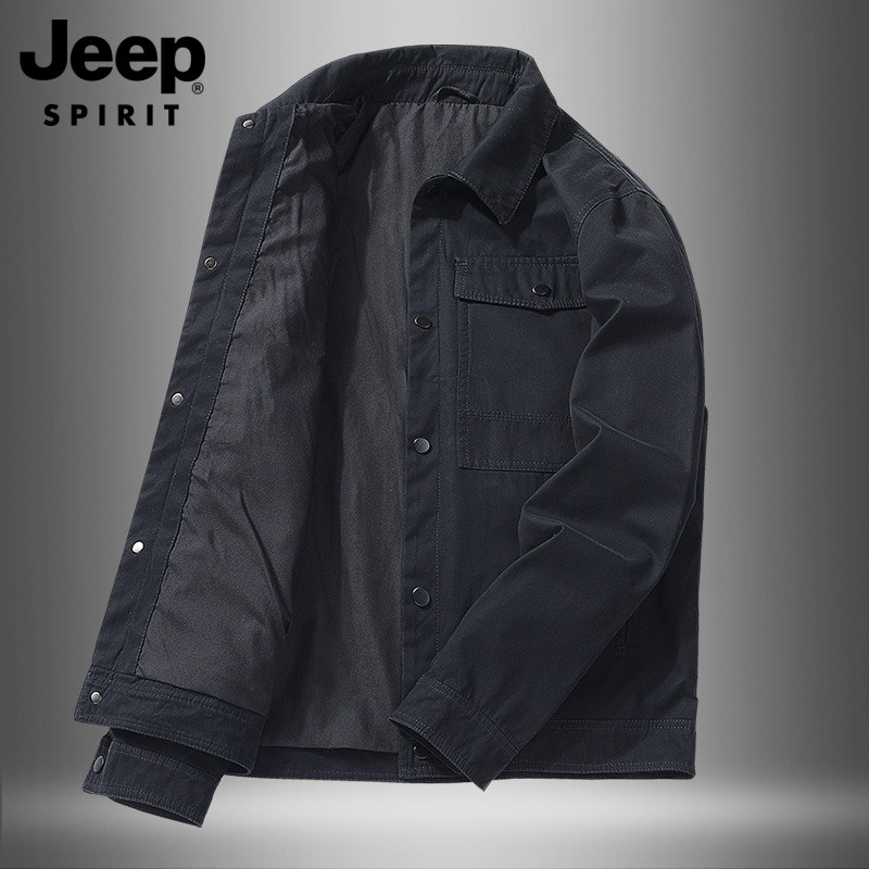 Мужская куртка Jeep Jeep, весенне-осенняя одежда из чистого хлопка с лацканами, универсальная красивая американская повседневная куртка Изображение 1