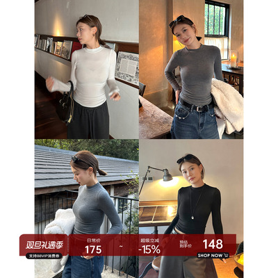 山羊绒云感自发热半高领打底衫