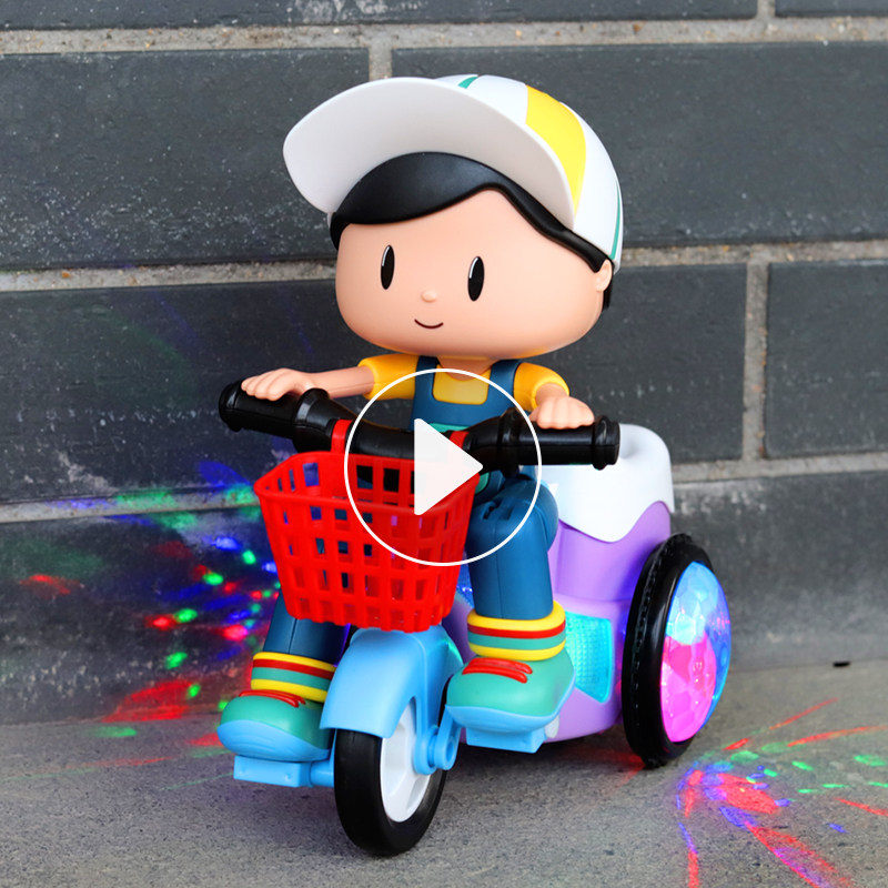 网红电动炫舞旋转特技三轮车儿童宝宝玩具0一1岁2婴儿3女孩男孩