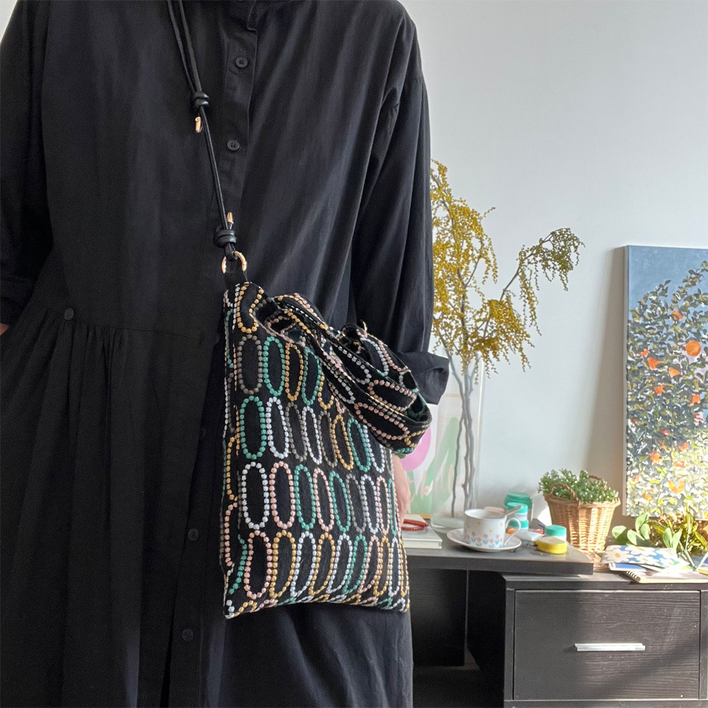 高级感日系皆川明风彩蛋棉麻包重工刺绣手提包迷你斜挎包肩带可拆,箱包皮具/热销女包/男包,通用款女包,淘宝优惠券,粉丝福利购,淘宝优惠卷