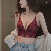维多利亚内衣女小胸聚拢显大无钢圈结婚红色本命年前扣文胸罩套装