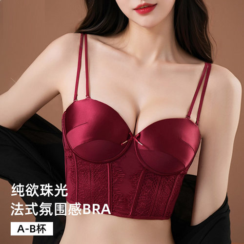 维多利亚红色内衣套装抹胸背心