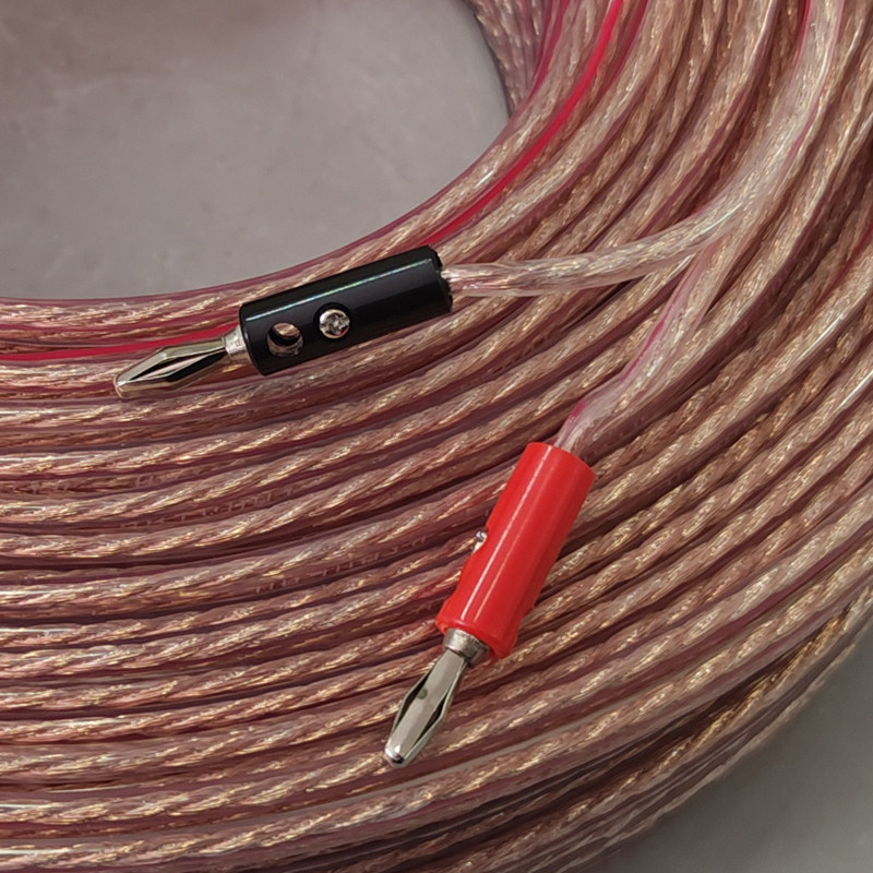 防冻音响线发烧级高保真环绕音箱喇叭线带香蕉头音响连接线专用