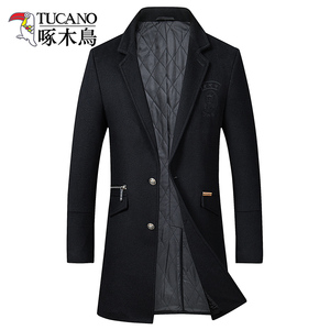 119元包邮  TUCANO 啄木鸟 男士中长款呢子大衣（羊毛含量达79.6%）