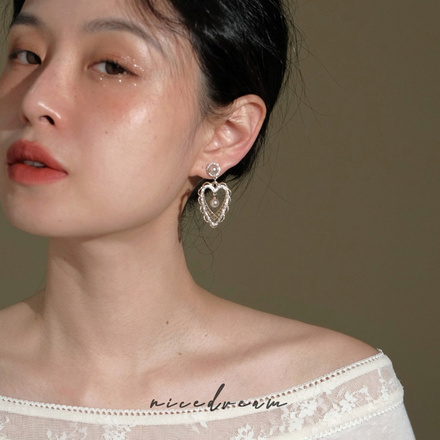 《芙蕾庄园》法式复古镂空爱心耳环女小众设计高级耳饰耳钉新款