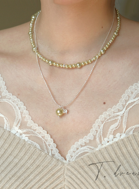 nicedream青橄榄清新串珠项链