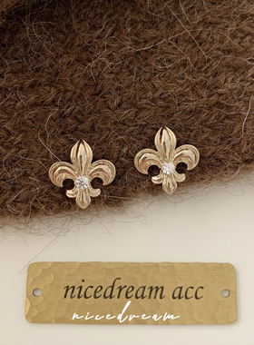 Nicedream法式复古鸢尾花耳钉