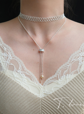 Nicedream蕾丝金属编织锁骨链