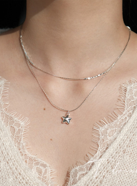nicedream超闪叠戴碎银星星项链