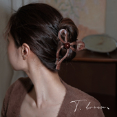 复古琥珀纹后脑勺大号抓夹鲨鱼夹发量多盘发发卡 法式 浓情热巧