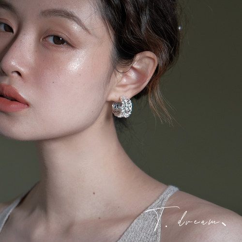 nicedream原创蕾丝镂空半圈耳环