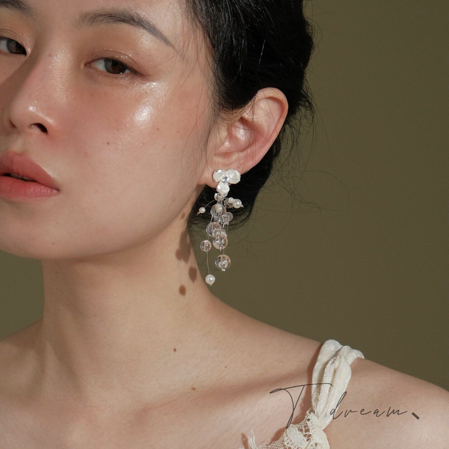 《梨花落》法式花朵珠珠流苏耳环女小众设计高级耳饰耳钉2026新款
