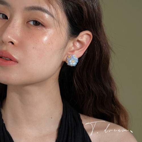 Nicedream法式复古花朵耳钉