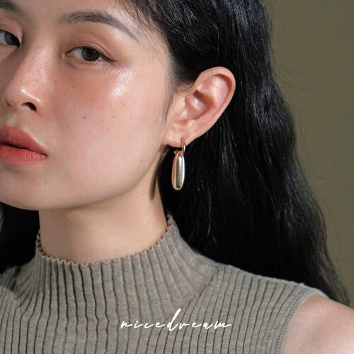 Nicedream法式金通勤小众耳环