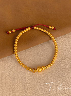 nicedream沙金葫芦新年红绳手链